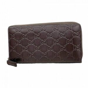 Gucci Wallet Guccissima Leather Brown Silver